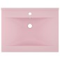Lavandino con Foro Rubinetto Rosa Opaco 60x46 cm in Ceramica