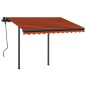 vidaXL Tenda Automatica con Sensore Vento LED 3x2,5 m Arancio Marrone