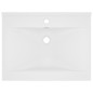 Lavandino con Foro Rubinetto Bianco Opaco 60x46 cm in Ceramica