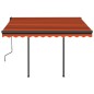 vidaXL Tenda Automatica con Sensore Vento LED 3x2,5 m Arancio Marrone