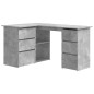 Scrivania ad Angolo Grigio Cemento 145x100x76 cm in Truciolato