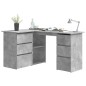 Scrivania ad Angolo Grigio Cemento 145x100x76 cm in Truciolato