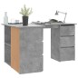 Scrivania ad Angolo Grigio Cemento 145x100x76 cm in Truciolato