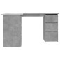 Scrivania ad Angolo Grigio Cemento 145x100x76 cm in Truciolato