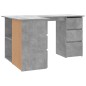 Scrivania ad Angolo Grigio Cemento 145x100x76 cm in Truciolato