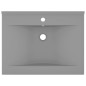 Lavabo con Foro Rubinetto Grigio Chiaro Opaco 60x46 cm Ceramica Lavabo con Foro Rubinetto Grigio Chiaro Opaco 60x46 cm Ceramica