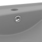 Lavabo con Foro Rubinetto Grigio Chiaro Opaco 60x46 cm Ceramica Lavabo con Foro Rubinetto Grigio Chiaro Opaco 60x46 cm Ceramica