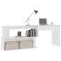 Scrivania ad Angolo Bianca 200x50x76 cm in Legno Multistrato Scrivania ad Angolo Bianca 200x50x76 cm in Legno Multistrato