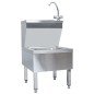 Lavandino Commerciale con Rubinetto da Pavimento Acciaio Inox Lavandino Commerciale con Rubinetto da Pavimento Acciaio Inox
