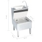 Lavandino Commerciale con Rubinetto da Pavimento Acciaio Inox Lavandino Commerciale con Rubinetto da Pavimento Acciaio Inox