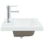Lavabo da Incasso con Rubinetto 61x39x18 cm in Ceramica Bianco Lavabo da Incasso con Rubinetto 61x39x18 cm in Ceramica Bianco