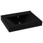Lavandino con Foro Rubinetto Nero Opaco 60x46 cm in Ceramica Lavandino con Foro Rubinetto Nero Opaco 60x46 cm in Ceramica