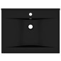 Lavandino con Foro Rubinetto Nero Opaco 60x46 cm in Ceramica Lavandino con Foro Rubinetto Nero Opaco 60x46 cm in Ceramica