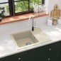 Lavello da Cucina con Foro Troppopieno Ovale Beige in Granito Lavello da Cucina con Foro Troppopieno Ovale Beige in Granito