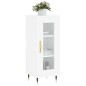Credenza Bianco Lucido 34,5x34x90 cm in Legno Multistrato