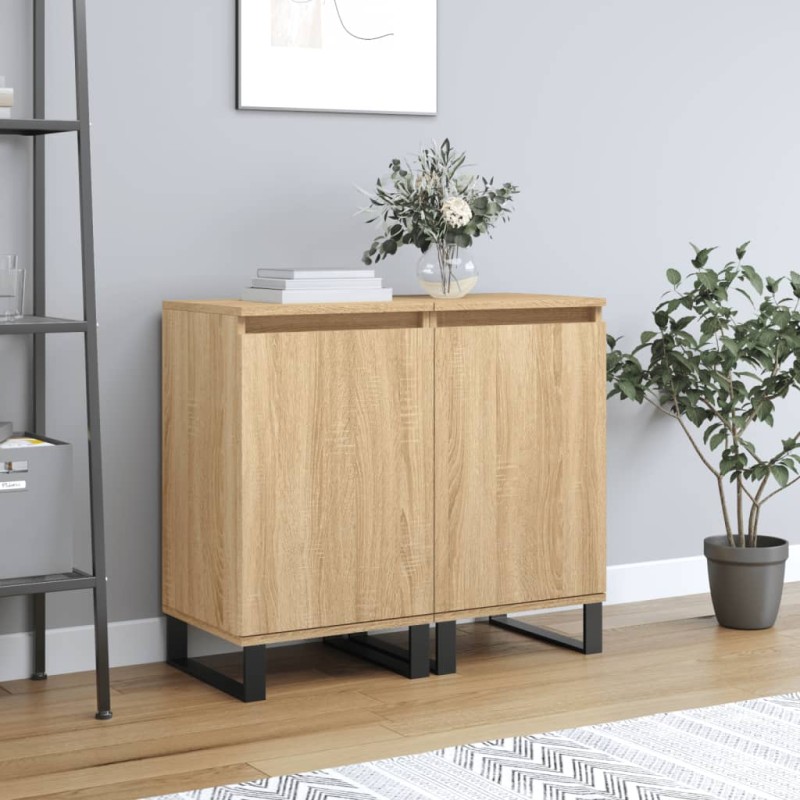 Credenze 2 pz Rovere Sonoma 40x35x70 cm in Legno Multistrato Credenze 2 pz Rovere Sonoma 40x35x70 cm in Legno Multistrato