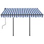 Tenda Automatica Sensore Vento e LED 3x2,5 cm Blu e Bianca Tenda Automatica Sensore Vento e LED 3x2,5 cm Blu e Bianca