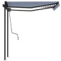Tenda Automatica Sensore Vento e LED 3x2,5 cm Blu e Bianca Tenda Automatica Sensore Vento e LED 3x2,5 cm Blu e Bianca