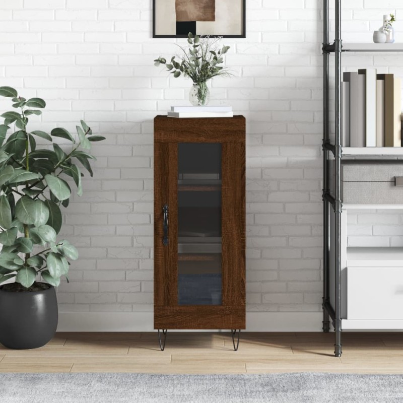 Credenza Rovere Marrone 34,5x34x90 cm in Legno Multistrato Credenza Rovere Marrone 34,5x34x90 cm in Legno Multistrato