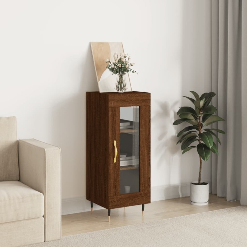 Credenza Rovere Marrone 34,5x34x90 cm in Legno Multistrato Credenza Rovere Marrone 34,5x34x90 cm in Legno Multistrato