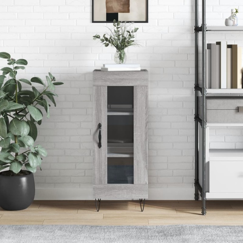 Credenza Grigio Sonoma 34,5x34x90 cm in Legno Multistrato Credenza Grigio Sonoma 34,5x34x90 cm in Legno Multistrato