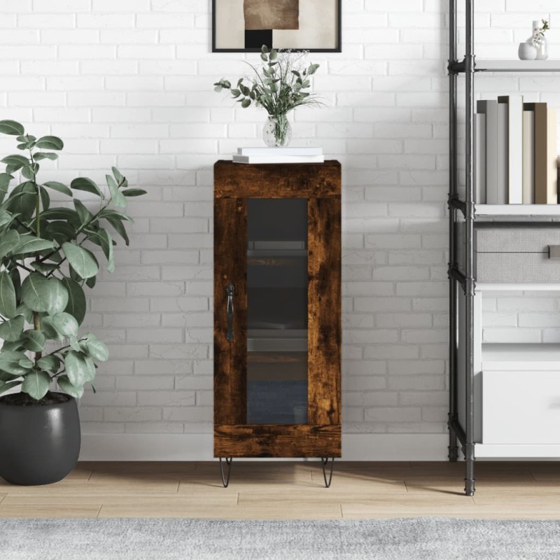 Credenza Rovere Fumo 34,5x34x90 cm in Legno Multistrato Credenza Rovere Fumo 34,5x34x90 cm in Legno Multistrato