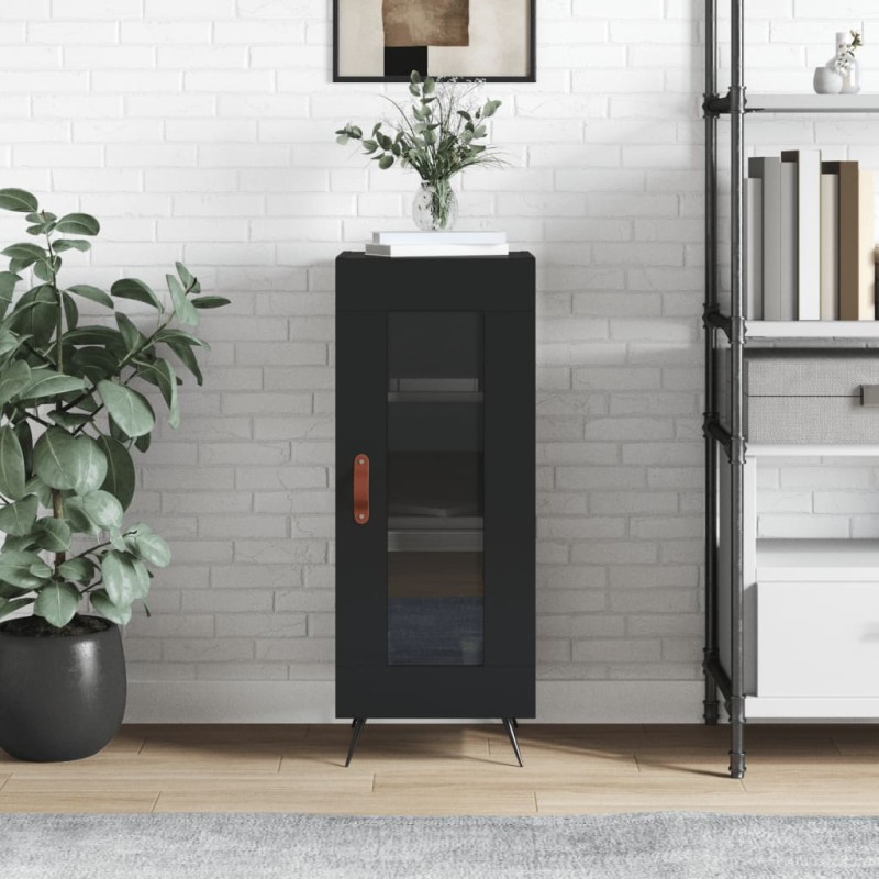 Credenza Nero 34,5x34x90 cm in Legno Multistrato Credenza Nero 34,5x34x90 cm in Legno Multistrato