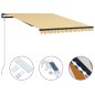 Tenda da Sole Retrattile Sensore e LED 300x250cm Giallo Bianca Tenda da Sole Retrattile Sensore e LED 300x250cm Giallo Bianca