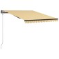 Tenda da Sole Retrattile Sensore e LED 300x250cm Giallo Bianca Tenda da Sole Retrattile Sensore e LED 300x250cm Giallo Bianca