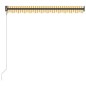 Tenda da Sole Retrattile Sensore e LED 300x250cm Giallo Bianca Tenda da Sole Retrattile Sensore e LED 300x250cm Giallo Bianca