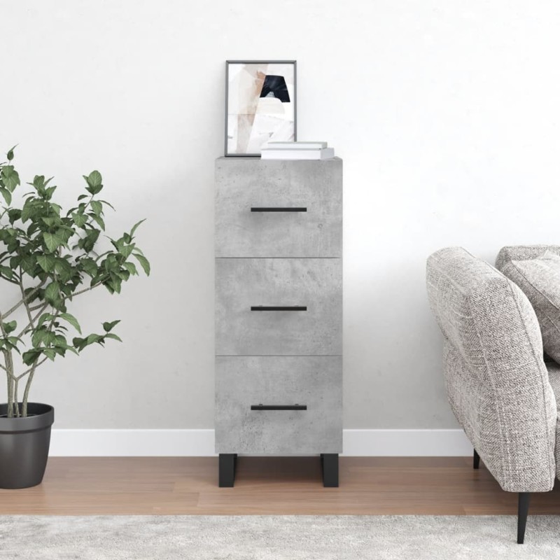 Credenza Grigio Cemento 34,5x34x90 cm in Legno Multistrato Credenza Grigio Cemento 34,5x34x90 cm in Legno Multistrato