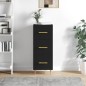 Credenza Nero 34,5x34x90 cm in Legno Multistrato Credenza Nero 34,5x34x90 cm in Legno Multistrato