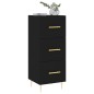 Credenza Nero 34,5x34x90 cm in Legno Multistrato Credenza Nero 34,5x34x90 cm in Legno Multistrato