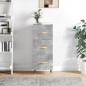 Credenza Grigio Cemento 34,5x34x90 cm in Legno Multistrato Credenza Grigio Cemento 34,5x34x90 cm in Legno Multistrato