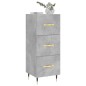 Credenza Grigio Cemento 34,5x34x90 cm in Legno Multistrato Credenza Grigio Cemento 34,5x34x90 cm in Legno Multistrato