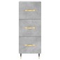 Credenza Grigio Cemento 34,5x34x90 cm in Legno Multistrato Credenza Grigio Cemento 34,5x34x90 cm in Legno Multistrato