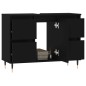 vidaXL Mobile da Bagno Nero 80x33x60 cm in Legno Multistrato vidaXL Mobile da Bagno Nero 80x33x60 cm in Legno Multistrato