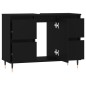 vidaXL Mobile da Bagno Nero 80x33x60 cm in Legno Multistrato vidaXL Mobile da Bagno Nero 80x33x60 cm in Legno Multistrato