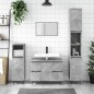 Armadietto da Bagno Grigio Cemento 80x33x60cm Legno Multistrato Armadietto da Bagno Grigio Cemento 80x33x60cm Legno Multistrato