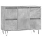 Armadietto da Bagno Grigio Cemento 80x33x60cm Legno Multistrato Armadietto da Bagno Grigio Cemento 80x33x60cm Legno Multistrato