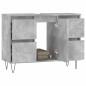 Armadietto da Bagno Grigio Cemento 80x33x60cm Legno Multistrato Armadietto da Bagno Grigio Cemento 80x33x60cm Legno Multistrato