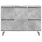 Armadietto da Bagno Grigio Cemento 80x33x60cm Legno Multistrato Armadietto da Bagno Grigio Cemento 80x33x60cm Legno Multistrato