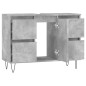 Armadietto da Bagno Grigio Cemento 80x33x60cm Legno Multistrato Armadietto da Bagno Grigio Cemento 80x33x60cm Legno Multistrato