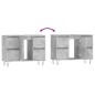 Armadietto da Bagno Grigio Cemento 80x33x60cm Legno Multistrato Armadietto da Bagno Grigio Cemento 80x33x60cm Legno Multistrato