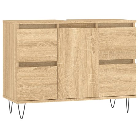 Mobile da Bagno Rovere Sonoma 80x33x60 cm in Legno Multistrato