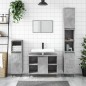 Armadietto da Bagno Grigio Cemento 80x33x60cm Legno Multistrato Armadietto da Bagno Grigio Cemento 80x33x60cm Legno Multistrato