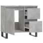 Armadietto da Bagno Grigio Cemento 65x33x60cm Legno Multistrato Armadietto da Bagno Grigio Cemento 65x33x60cm Legno Multistrato