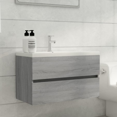 Mobile Sottolavabo Grigio Sonoma 80x38,5x45cm Legno Multistrato