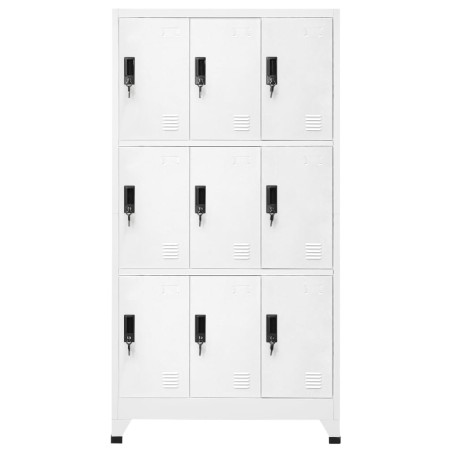 Armadietto con Serratura Bianco 90x45x180 cm in Acciaio