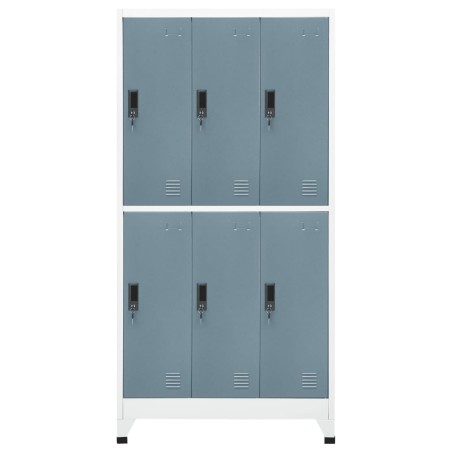 Armadietto Grigio Chiaro e Scuro 90x45x180 cm in Acciaio